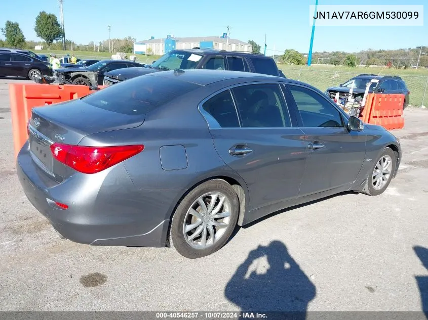 2016 Infiniti Q50 Hybrid VIN: JN1AV7AR6GM530099 Lot: 40546257