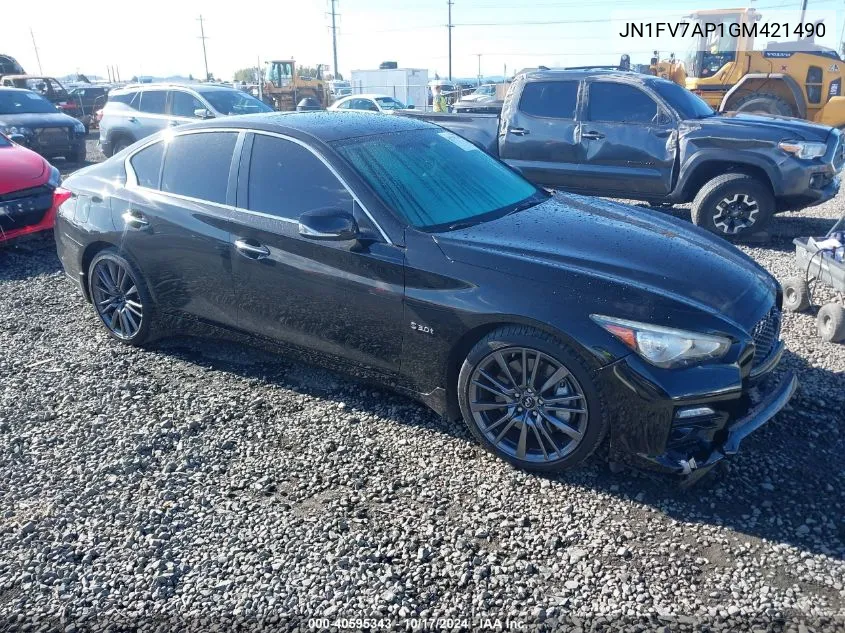 2016 Infiniti Q50 3.0T Red Sport 400 VIN: JN1FV7AP1GM421490 Lot: 40595343