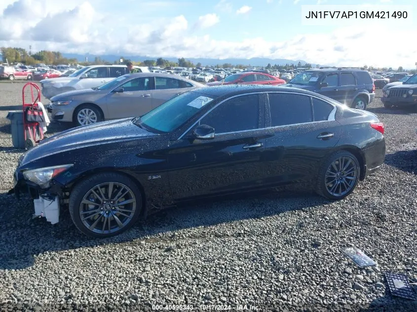 2016 Infiniti Q50 3.0T Red Sport 400 VIN: JN1FV7AP1GM421490 Lot: 40595343