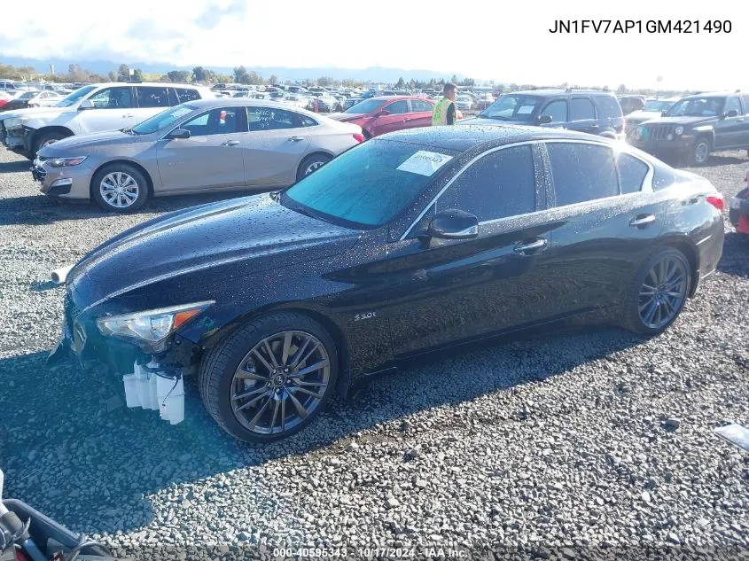 2016 Infiniti Q50 3.0T Red Sport 400 VIN: JN1FV7AP1GM421490 Lot: 40595343