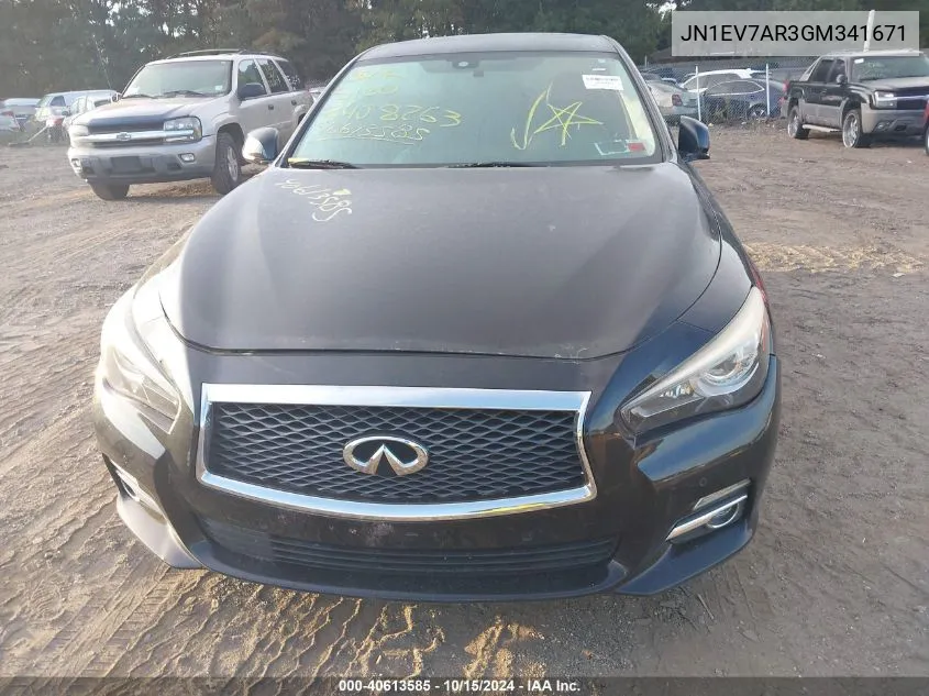 2016 Infiniti Q50 3.0T Premium VIN: JN1EV7AR3GM341671 Lot: 40613585