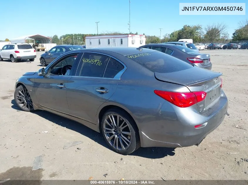 2016 Infiniti Q50 3.0T Red Sport 400 VIN: JN1FV7ARXGM450746 Lot: 40615976