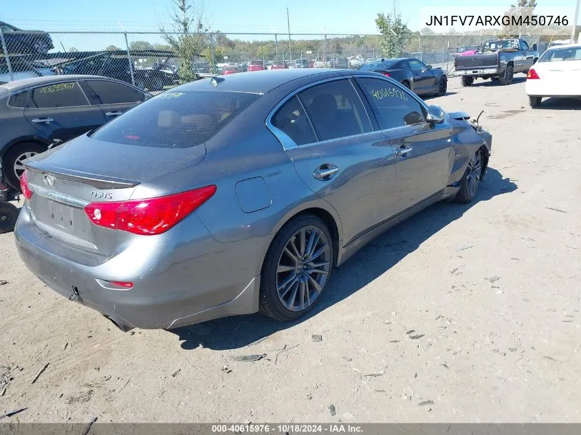 2016 Infiniti Q50 3.0T Red Sport 400 VIN: JN1FV7ARXGM450746 Lot: 40615976