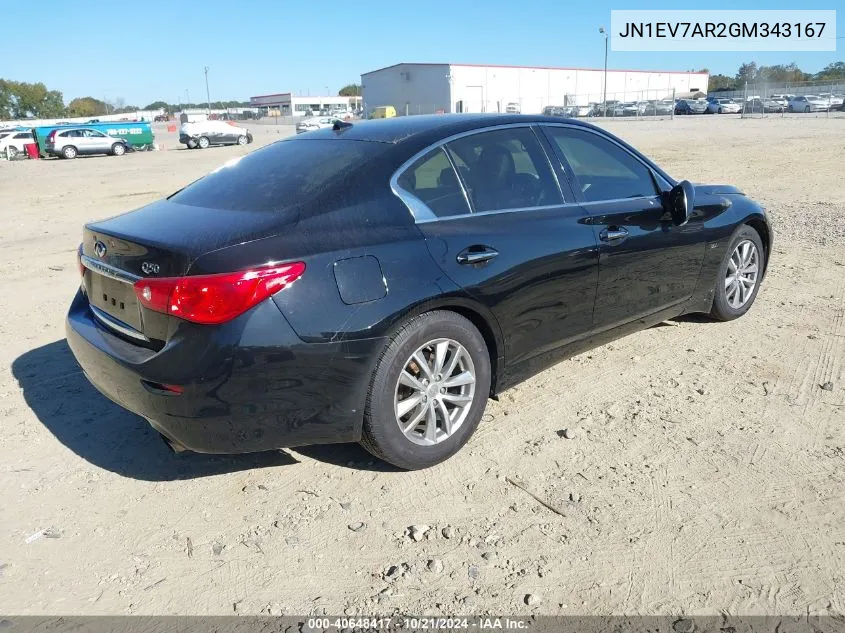 2016 Infiniti Q50 3.0T Premium VIN: JN1EV7AR2GM343167 Lot: 40648417