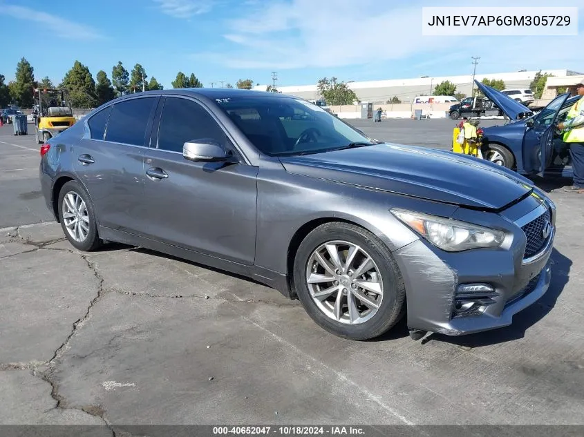 2016 Infiniti Q50 3.0T Premium VIN: JN1EV7AP6GM305729 Lot: 40652047