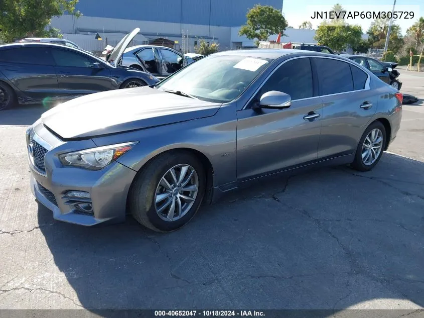 2016 Infiniti Q50 3.0T Premium VIN: JN1EV7AP6GM305729 Lot: 40652047