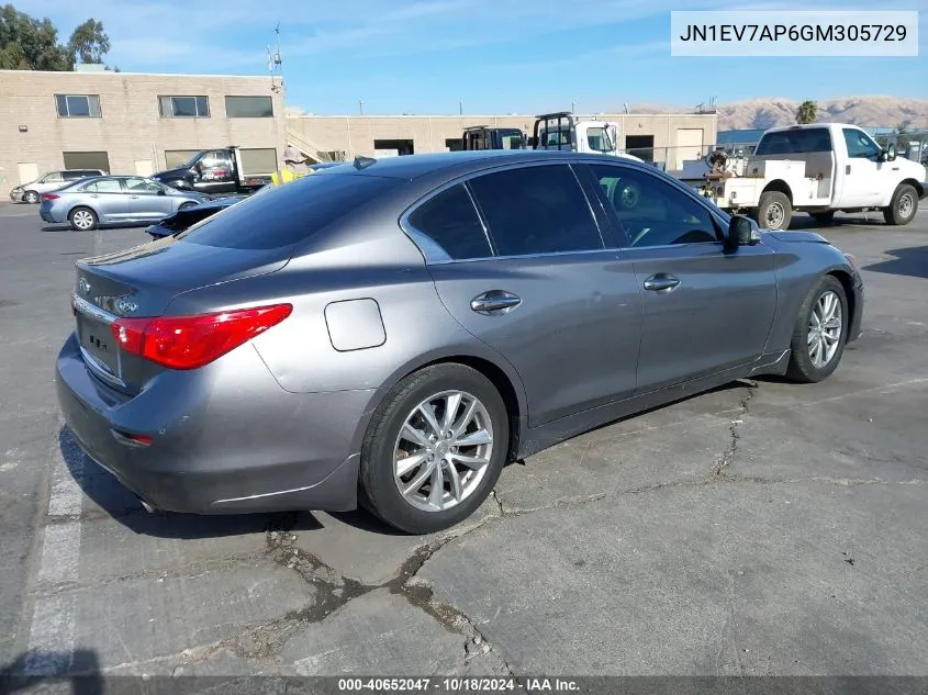 2016 Infiniti Q50 3.0T Premium VIN: JN1EV7AP6GM305729 Lot: 40652047