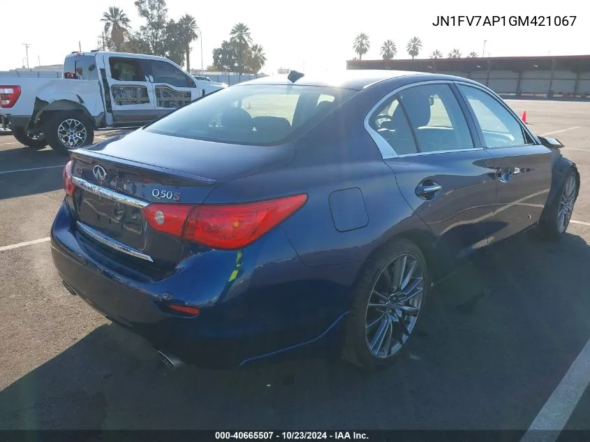 JN1FV7AP1GM421067 2016 Infiniti Q50 3.0T Red Sport 400