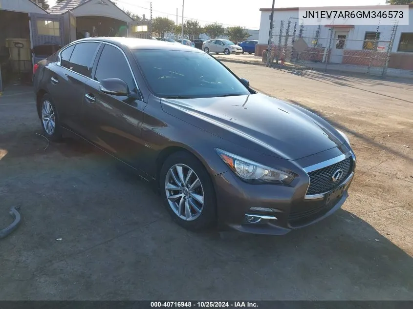 2016 Infiniti Q50 3.0T Premium VIN: JN1EV7AR6GM346573 Lot: 40716948