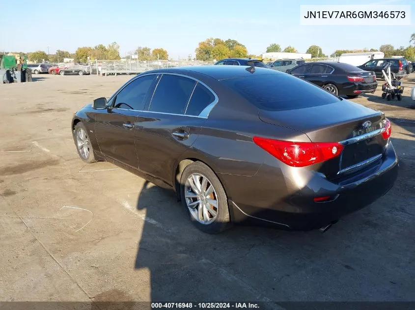 2016 Infiniti Q50 3.0T Premium VIN: JN1EV7AR6GM346573 Lot: 40716948