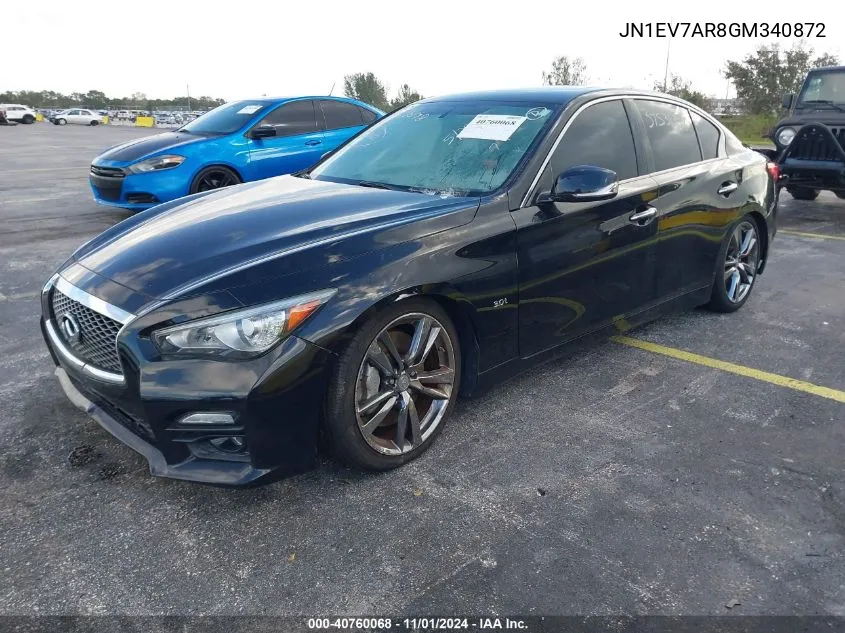 2016 Infiniti Q50 3.0T Sport VIN: JN1EV7AR8GM340872 Lot: 40760068