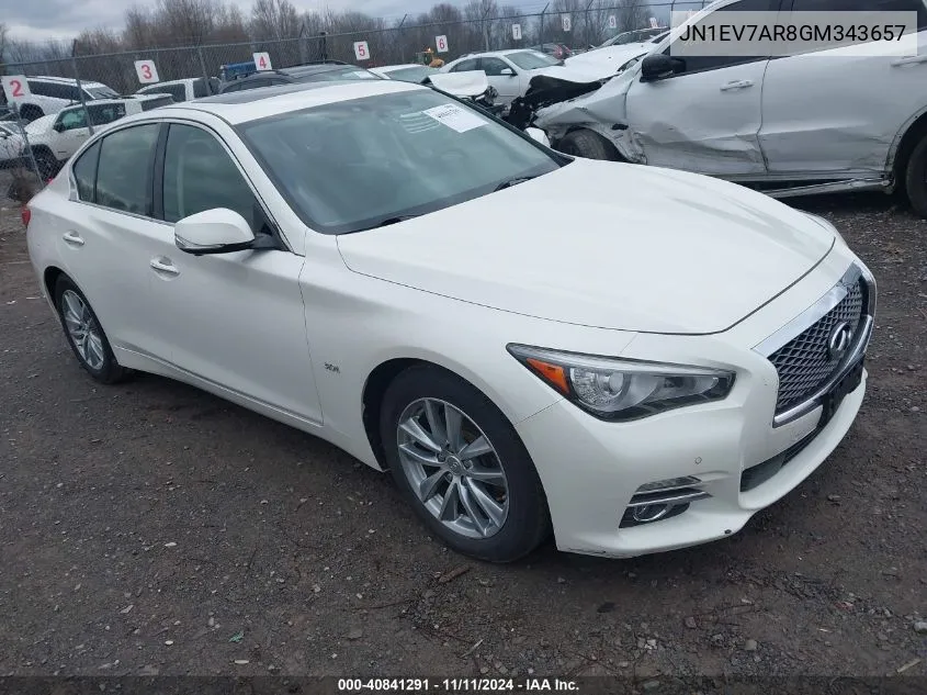 2016 Infiniti Q50 3.0T Premium VIN: JN1EV7AR8GM343657 Lot: 40841291