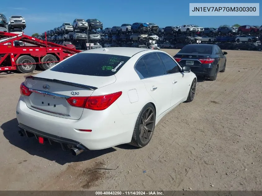 2016 Infiniti Q50 3.0T Premium VIN: JN1EV7AP7GM300300 Lot: 40843250