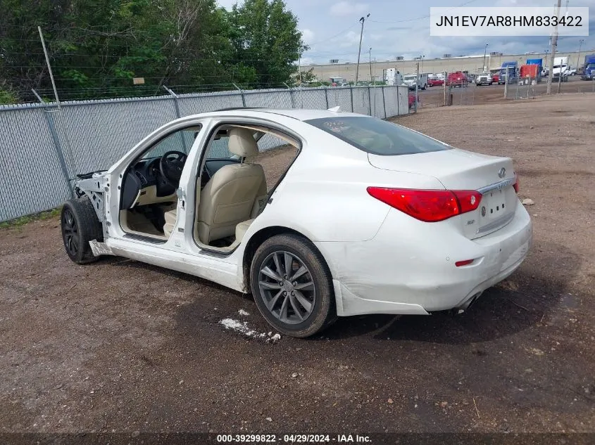 2017 Infiniti Q50 3.0T Premium VIN: JN1EV7AR8HM833422 Lot: 39299822