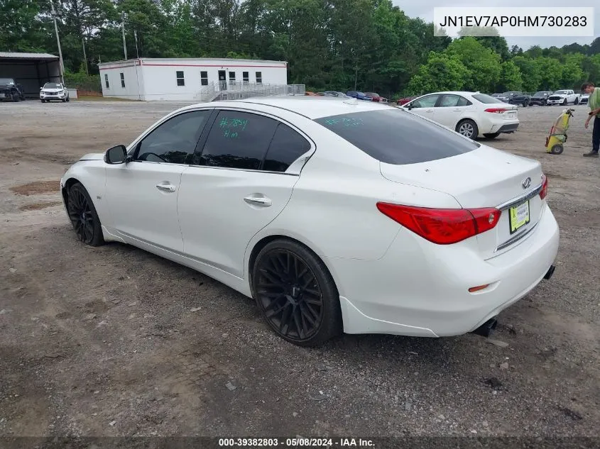 2017 Infiniti Q50 3.0T Premium VIN: JN1EV7AP0HM730283 Lot: 39382803