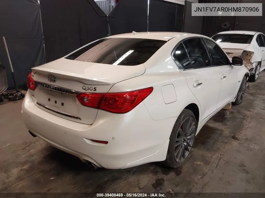 JN1FV7AR0HM870906 2017 Infiniti Q50 3.0T Red Sport 400