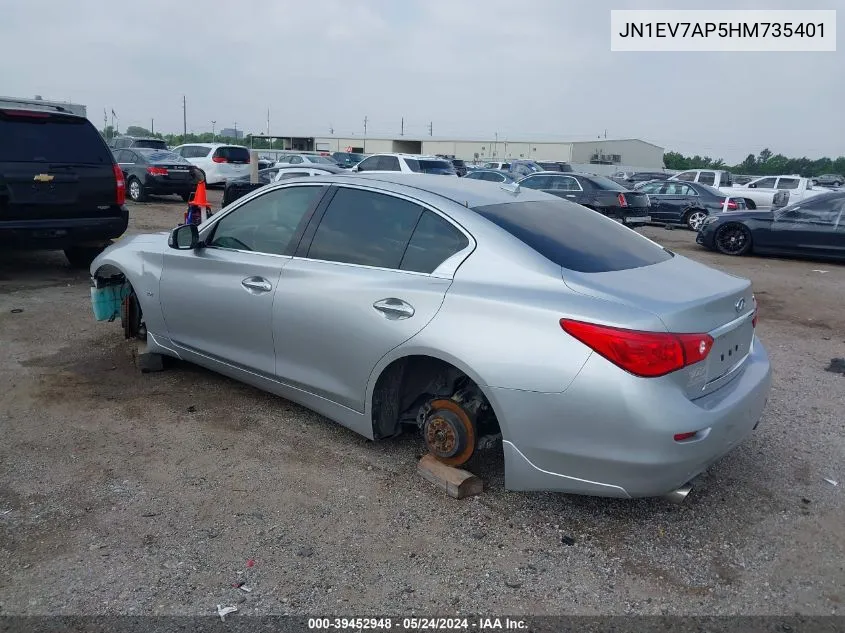 JN1EV7AP5HM735401 2017 Infiniti Q50 3.0T Premium