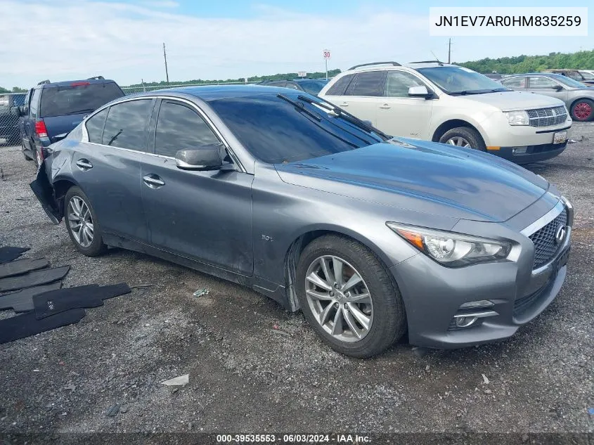 JN1EV7AR0HM835259 2017 Infiniti Q50 3.0T Premium