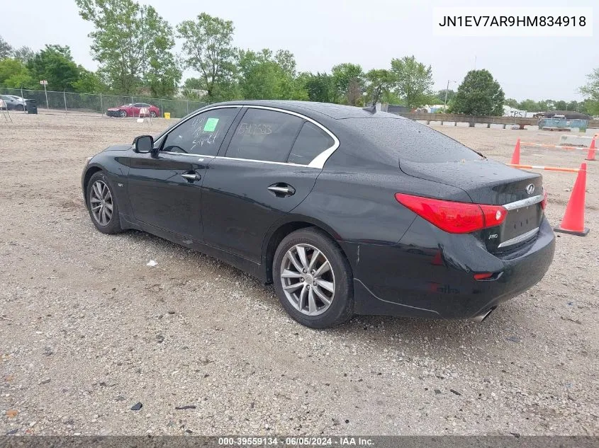 2017 Infiniti Q50 3.0T Premium VIN: JN1EV7AR9HM834918 Lot: 39559134