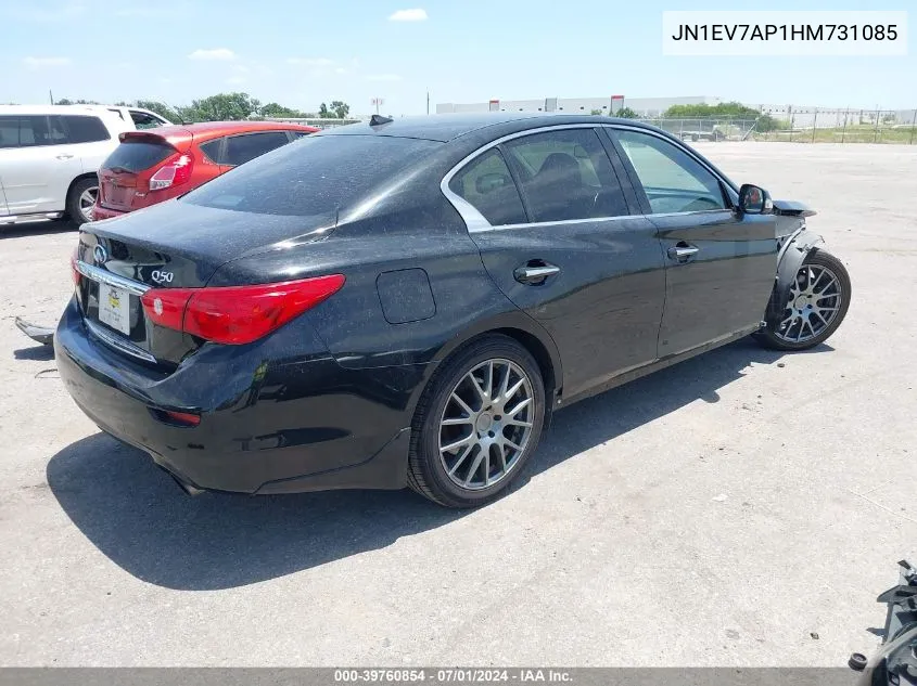 2017 Infiniti Q50 3.0T Premium VIN: JN1EV7AP1HM731085 Lot: 39760854