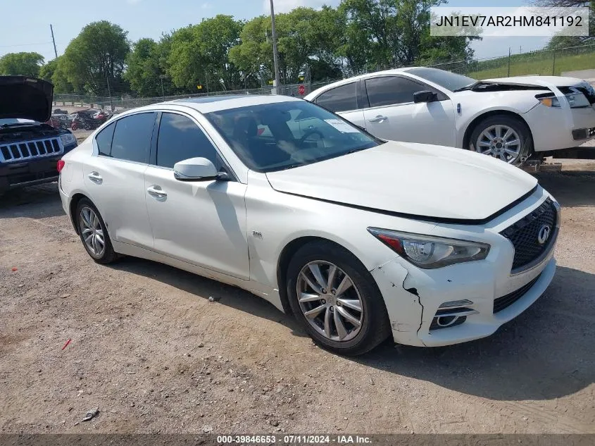 JN1EV7AR2HM841192 2017 Infiniti Q50 3.0T Premium