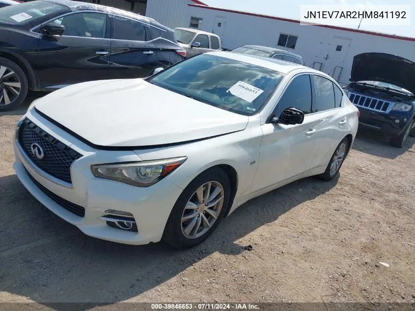 2017 Infiniti Q50 3.0T Premium VIN: JN1EV7AR2HM841192 Lot: 39846653