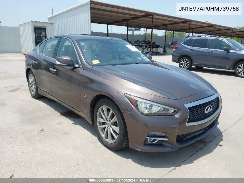 2017 Infiniti Q50 3.0T Premium VIN: JN1EV7AP0HM739758 Lot: 39869801