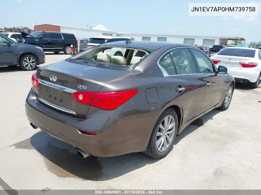 JN1EV7AP0HM739758 2017 Infiniti Q50 3.0T Premium