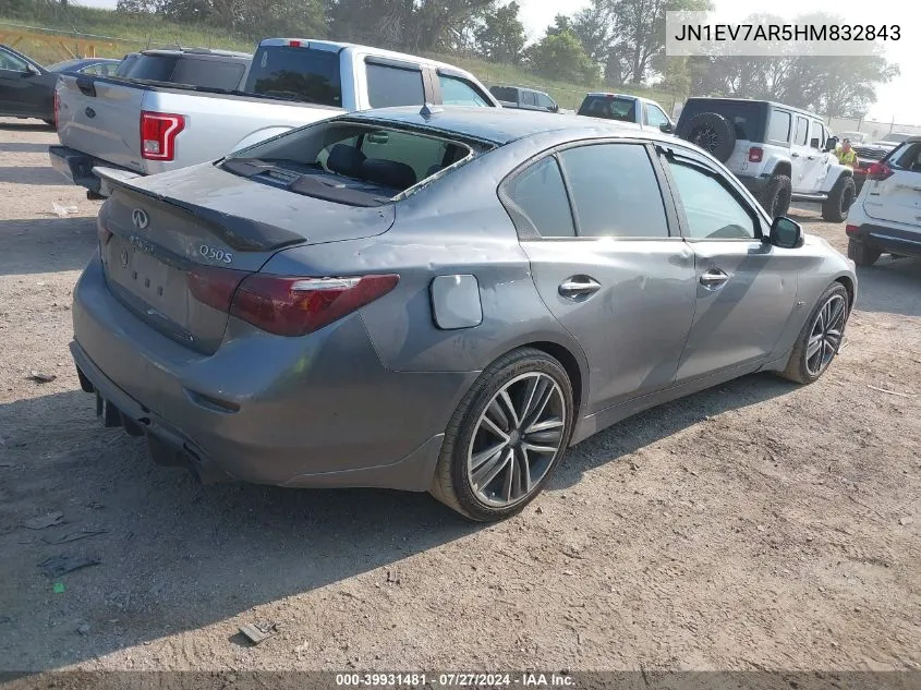 2017 Infiniti Q50 3.0T Premium/3.0T Signature Edition/3.0T Sport VIN: JN1EV7AR5HM832843 Lot: 39931481