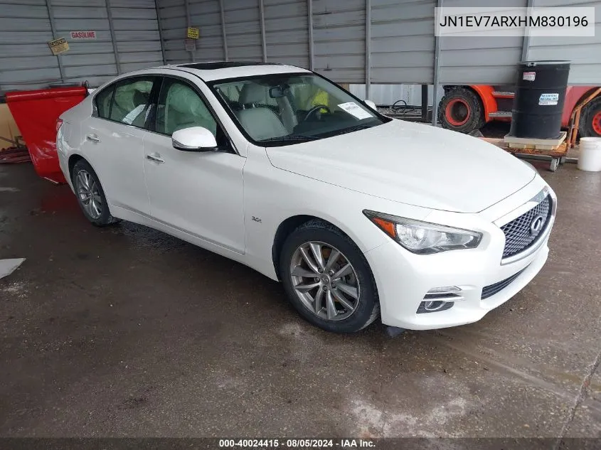 2017 Infiniti Q50 3.0T Premium VIN: JN1EV7ARXHM830196 Lot: 40024415