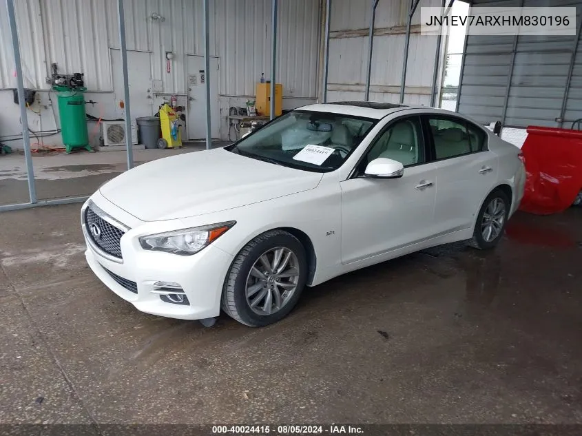 2017 Infiniti Q50 3.0T Premium VIN: JN1EV7ARXHM830196 Lot: 40024415