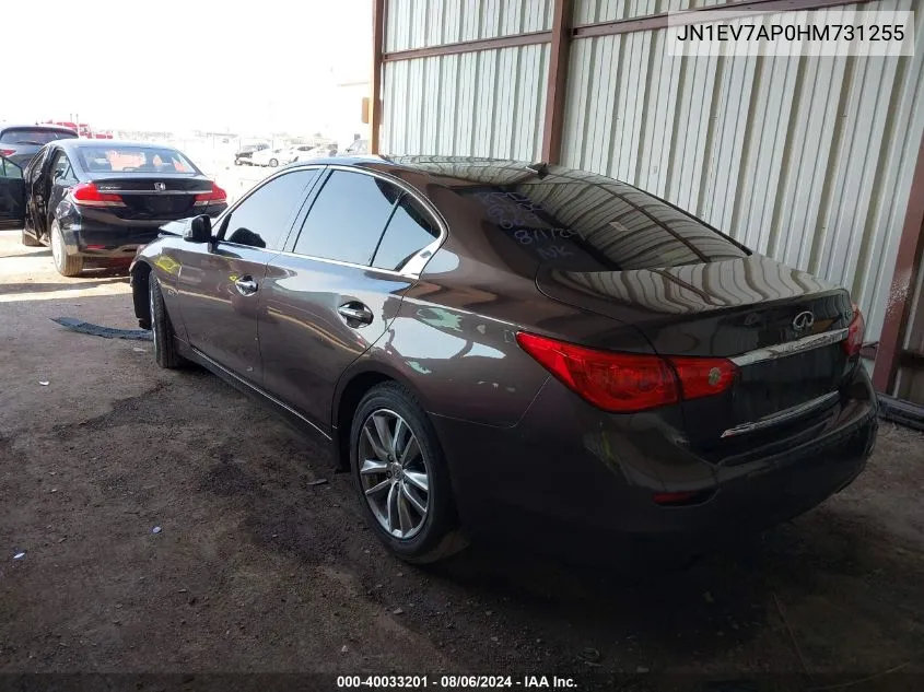 2017 Infiniti Q50 3.0T Premium VIN: JN1EV7AP0HM731255 Lot: 40033201