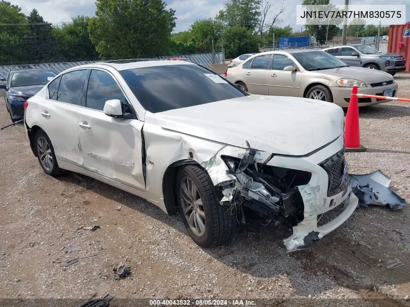 2017 Infiniti Q50 3.0T Premium VIN: JN1EV7AR7HM830575 Lot: 40043832