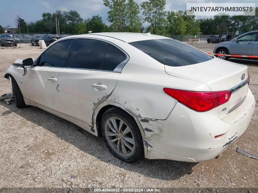 2017 Infiniti Q50 3.0T Premium VIN: JN1EV7AR7HM830575 Lot: 40043832