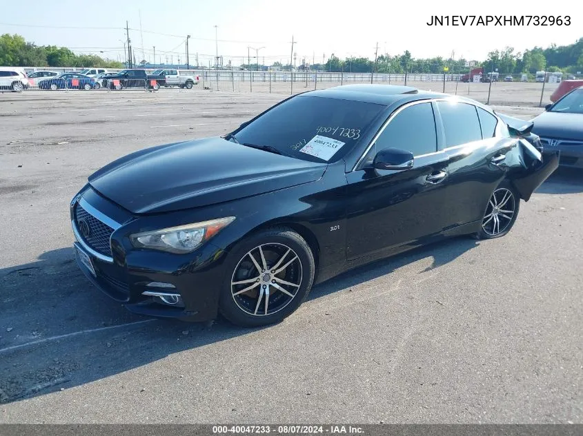 2017 Infiniti Q50 3.0T Premium VIN: JN1EV7APXHM732963 Lot: 40047233