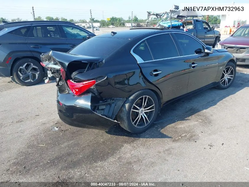 2017 Infiniti Q50 3.0T Premium VIN: JN1EV7APXHM732963 Lot: 40047233