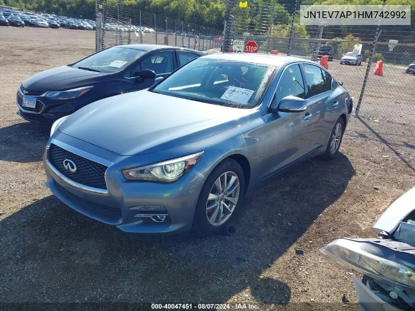 JN1EV7AP1HM742992 2017 Infiniti Q50 3.0T Premium