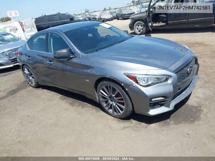 2017 Infiniti Q50 3.0T Signature Edition VIN: JN1EV7AP2HM742581 Lot: 40076806