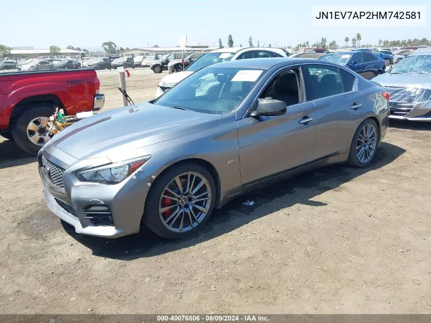 2017 Infiniti Q50 3.0T Signature Edition VIN: JN1EV7AP2HM742581 Lot: 40076806