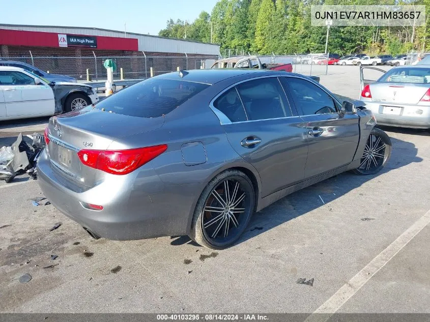 2017 Infiniti Q50 Premium/Sport/Se VIN: 0JN1EV7AR1HM83657 Lot: 40103295