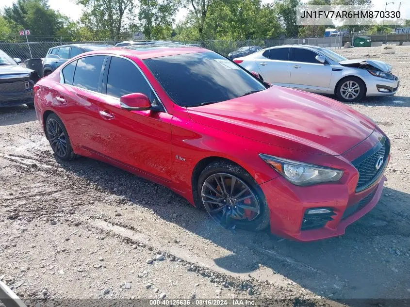 2017 Infiniti Q50 3.0T Red Sport 400 VIN: JN1FV7AR6HM870330 Lot: 40125636