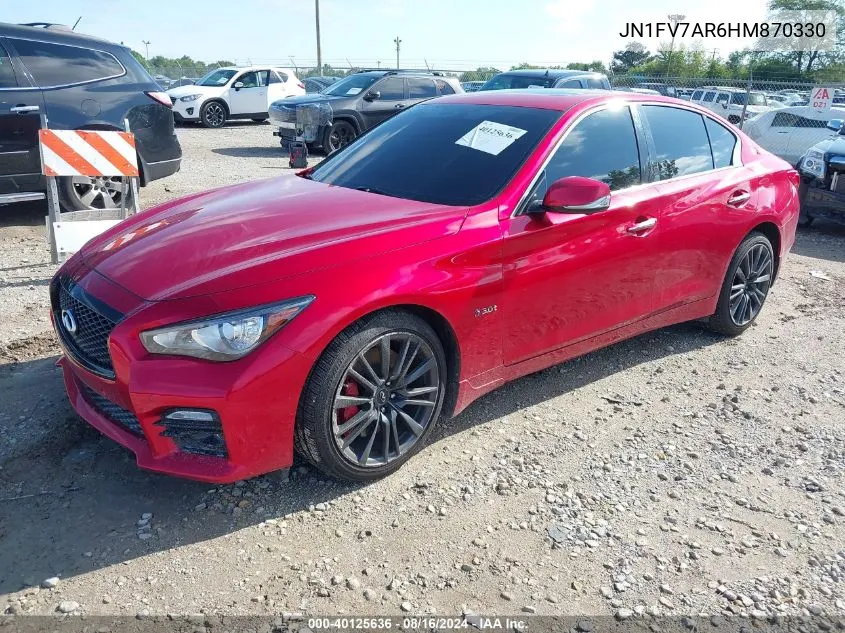 2017 Infiniti Q50 3.0T Red Sport 400 VIN: JN1FV7AR6HM870330 Lot: 40125636