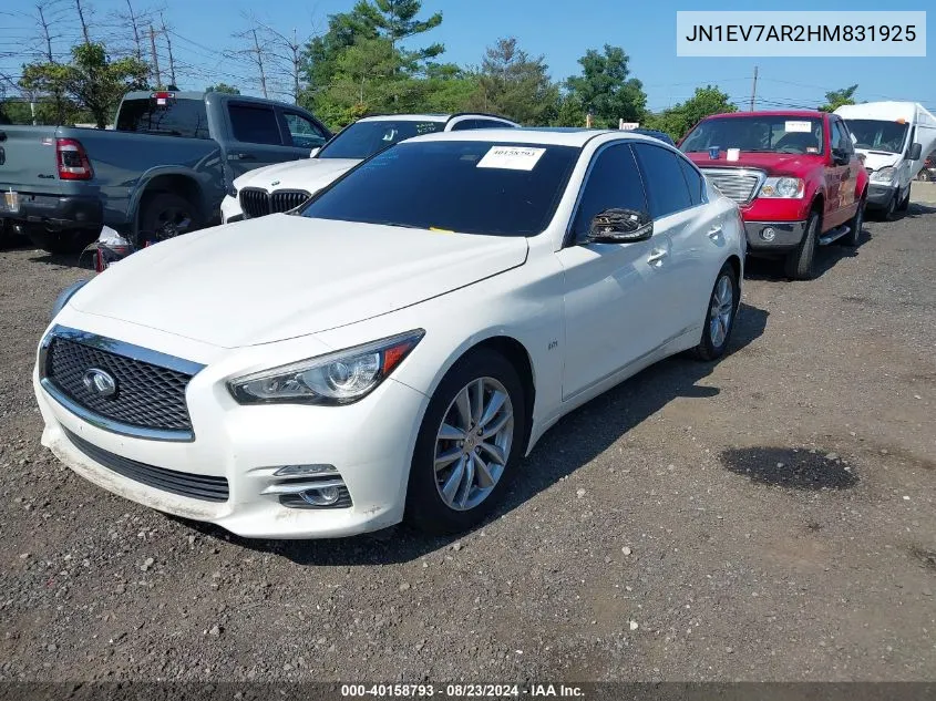 2017 Infiniti Q50 3.0T Premium VIN: JN1EV7AR2HM831925 Lot: 40158793