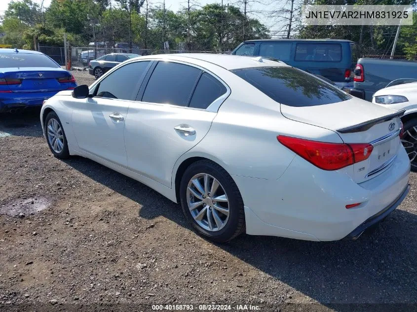 2017 Infiniti Q50 3.0T Premium VIN: JN1EV7AR2HM831925 Lot: 40158793