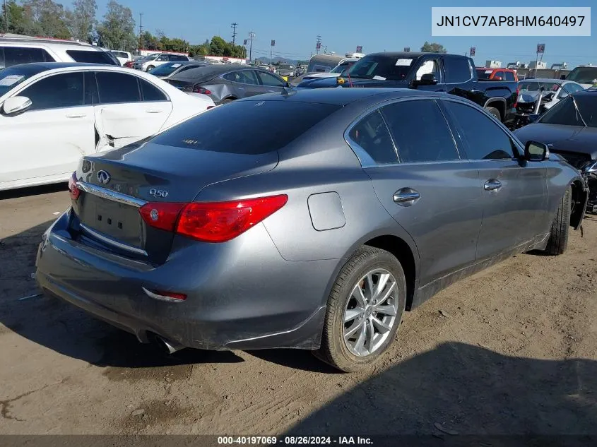 2017 Infiniti Q50 2.0T Premium VIN: JN1CV7AP8HM640497 Lot: 40197069