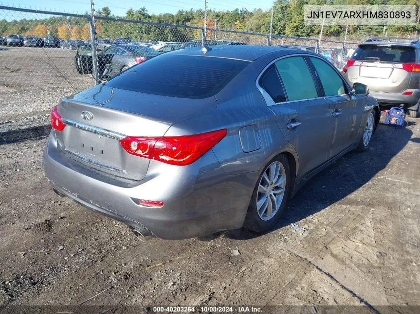 2017 Infiniti Q50 Premium/Sport/Se VIN: JN1EV7ARXHM830893 Lot: 40203264