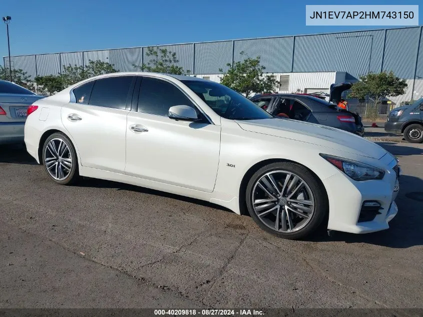 2017 Infiniti Q50 3.0T Sport VIN: JN1EV7AP2HM743150 Lot: 40209818