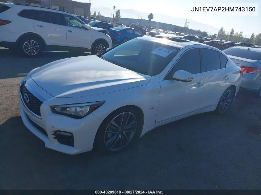 2017 Infiniti Q50 3.0T Sport VIN: JN1EV7AP2HM743150 Lot: 40209818