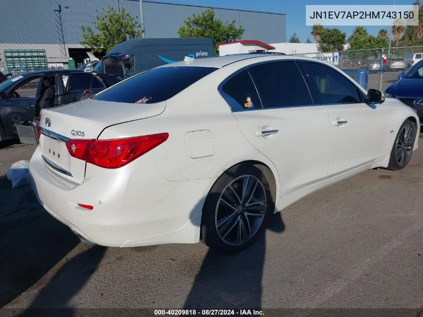 2017 Infiniti Q50 3.0T Sport VIN: JN1EV7AP2HM743150 Lot: 40209818