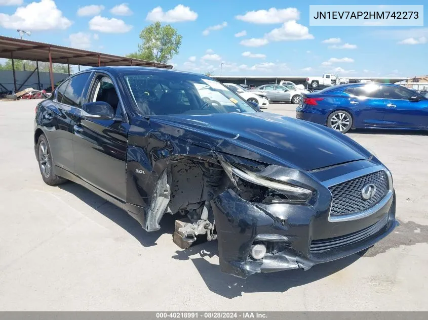 2017 Infiniti Q50 3.0T Signature Edition VIN: JN1EV7AP2HM742273 Lot: 40218991